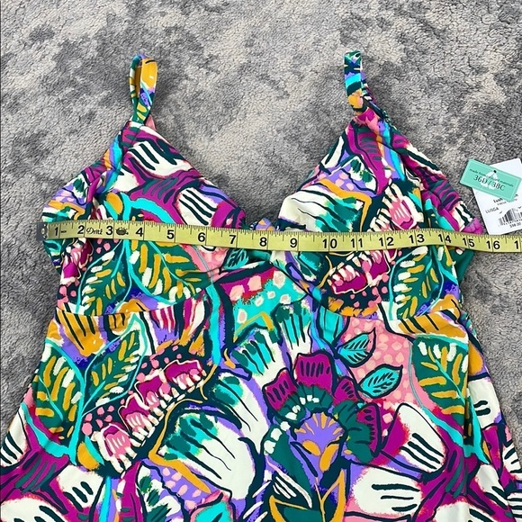 NWT Sunsets Lush Garden Maeve Tankini Colorful Floral Underwire Sz 36D 38C - Picture 9 of 13